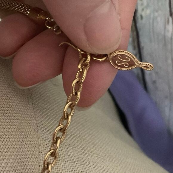 Vintage Sarah Coventry Navy Blue & Gold Necklace - Picture 8 of 10